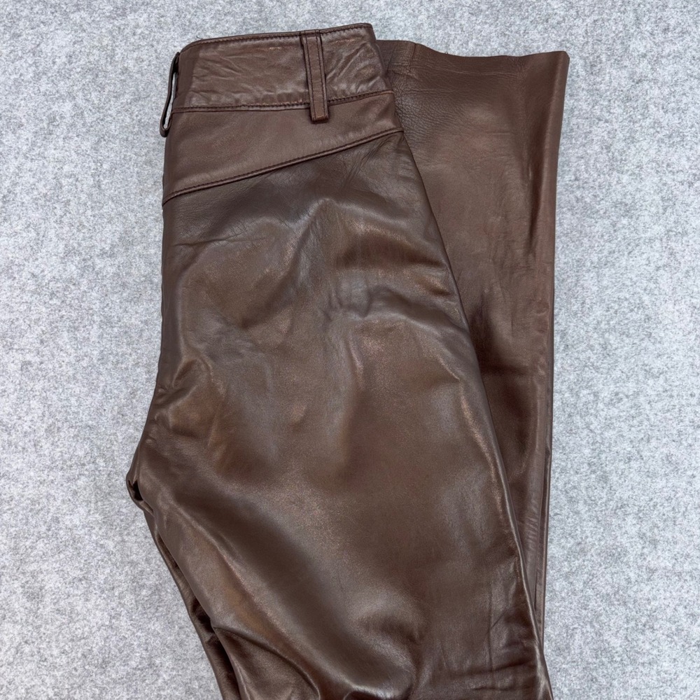 Banana Republic Womens Chocolate Brown Genuine Leather Pants Size 0 122775